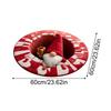 2D Flat Christmas Carpet 3D Visual Optical Illusion Rugs Non-slip Christmas Floor Mat Decor Optical Illusion Gnome Round Rugs