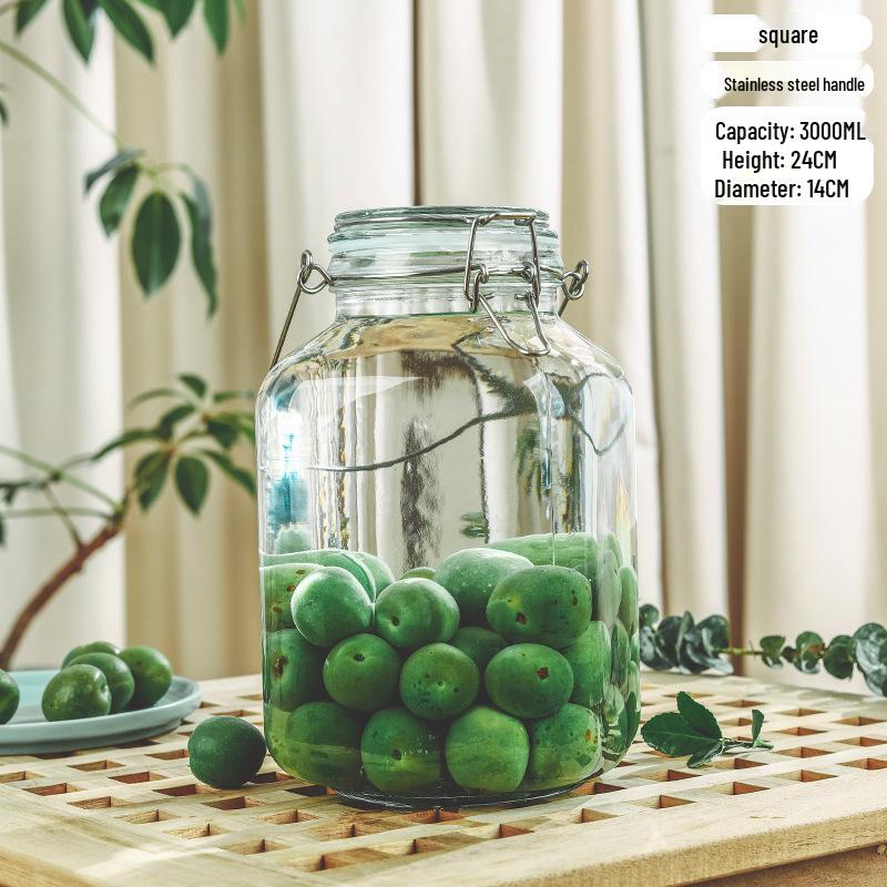 Glass Sealing Jar with Stainless Steel Buckle for Food Storage - Ideal for Tea, Grains, and Cereals In the Kitchen