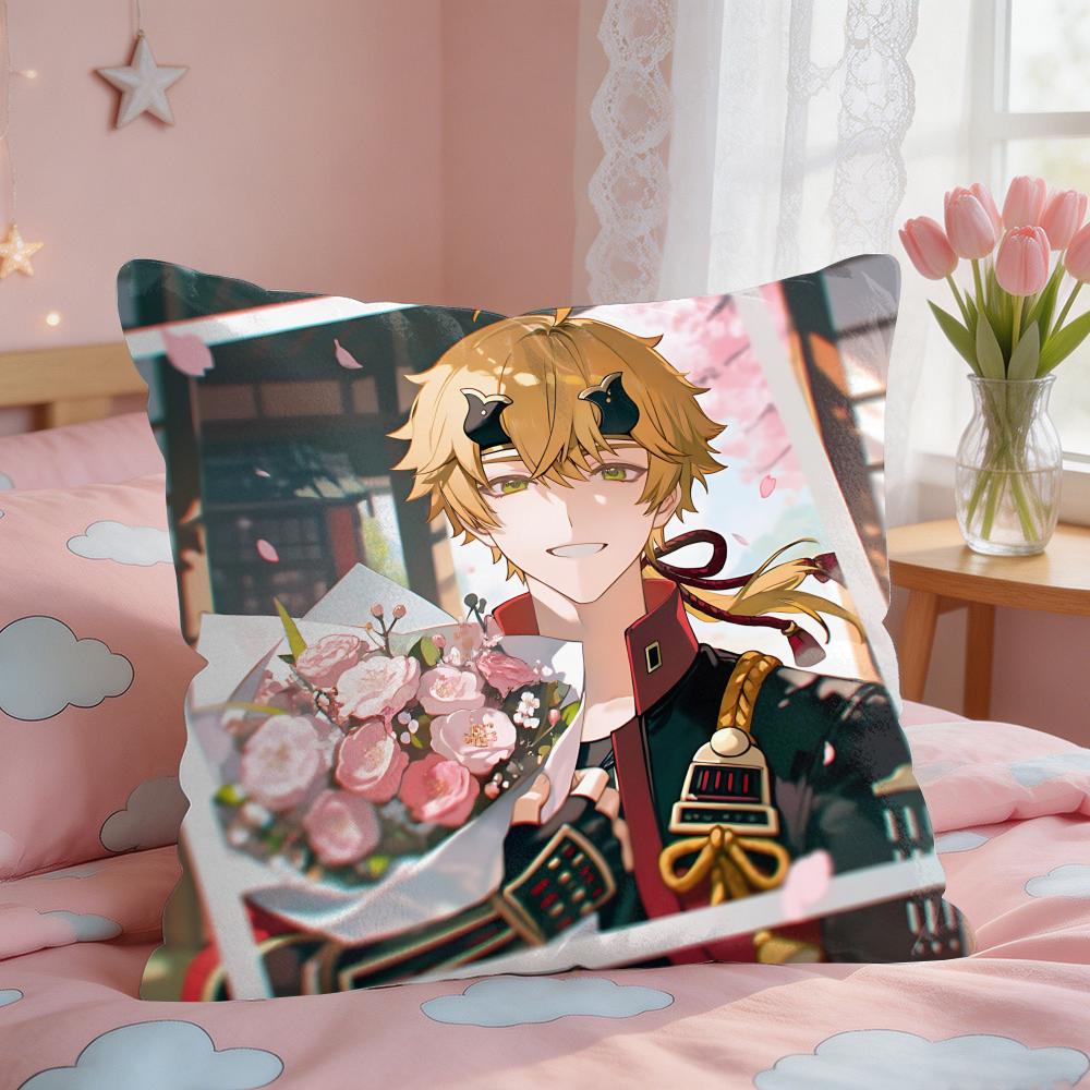 Thoma Genshin Impact Cushion Cover Square Short Plush Pillow Case Living Room Sofa Home Decor Funda X
