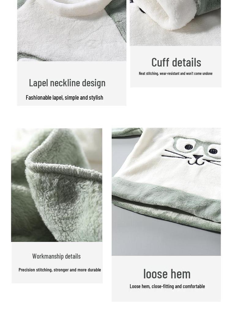 2023 Herbst/Winter Fleecefutter Kinder Cartoon Flanell Pyjama Set