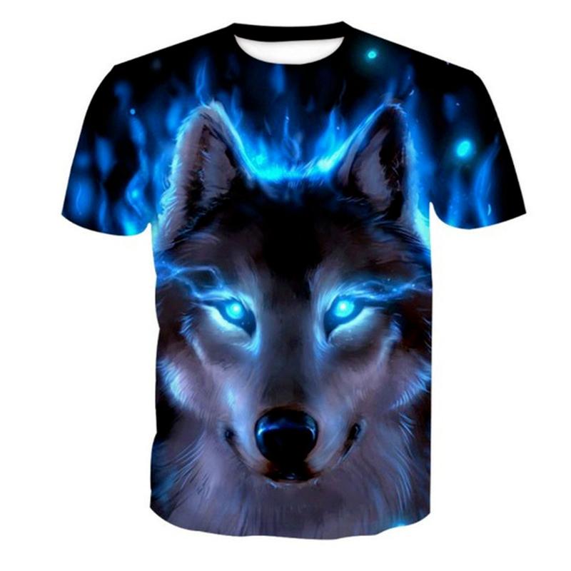Trička s 3D potiskem Wolf Muži Ženy Léto Osobnost Cool Potisk Grafika Top Trička Unisex Tričko s krátkým rukávem Velká velikost