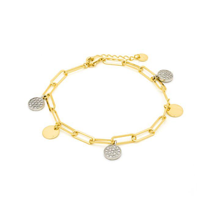 Bracelet - Luxenter - Lasith - Argent 925 - Or jaune 18k - Zirconium brillant