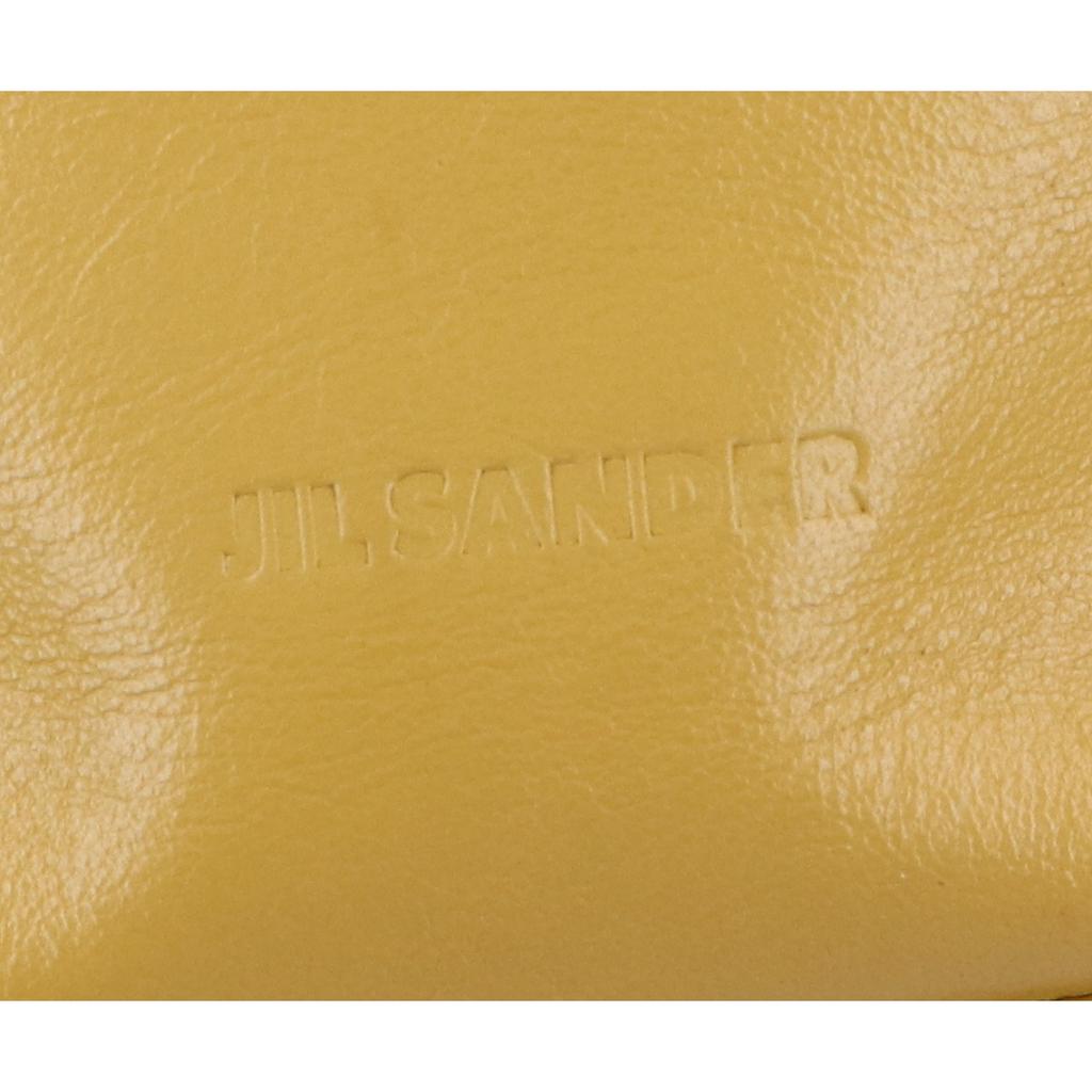 Jil Sander Leather Bucket-shaped Drawstring Bag Shoulder Bag mustardUsed