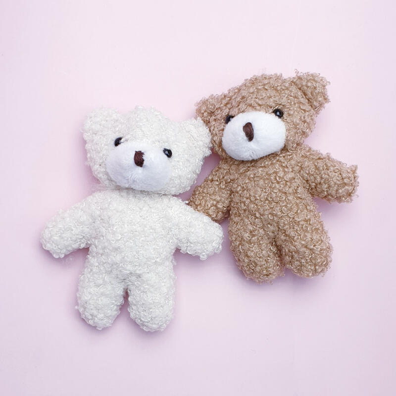 

Basic Curly Teddy Bear Keychain Accessory beige