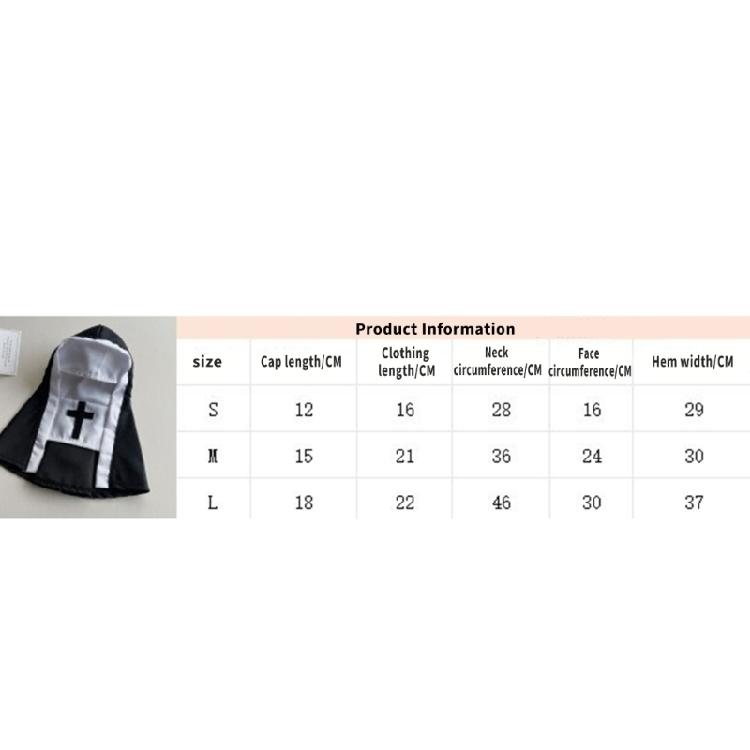 Halloween Nun Outfit For Small Dog And Cats Hooded Sister Costume For Pet Party DressingUp And Photography Accessory