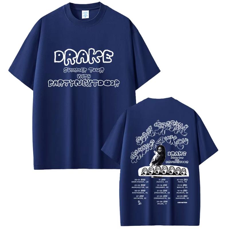 Rapper Drake Europa Tour mit Partynextdoor 2025 T-Shirt SSS4U Some Sexy Songs 4 U T-Shirts Unisex Damen Hip Hop Mode T-Shirts