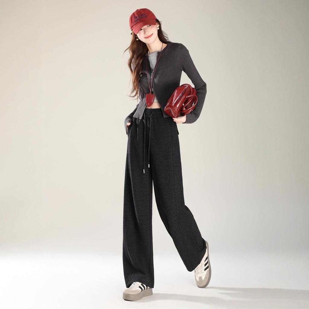 Women's Urban Wool Blend Fleece-Lined Wide-Leg Trousers: Autumn 2025 Bestseller for Comfortable Casual Commutes