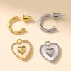 GEMCHIC Women's Heart Shape Pearl Drop Earrings, 2-in-1 Convertible Stud & Hoop, Gold Silver Plated Alloy Jewelry