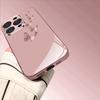Rosa Schmetterlingsmuster Rosa Metallisch Gehärtetes Glas Handyhülle Für iPhone 17 16 15 14 13 12 11 Pro Max 15 Plus 17 Air 16E Hülle