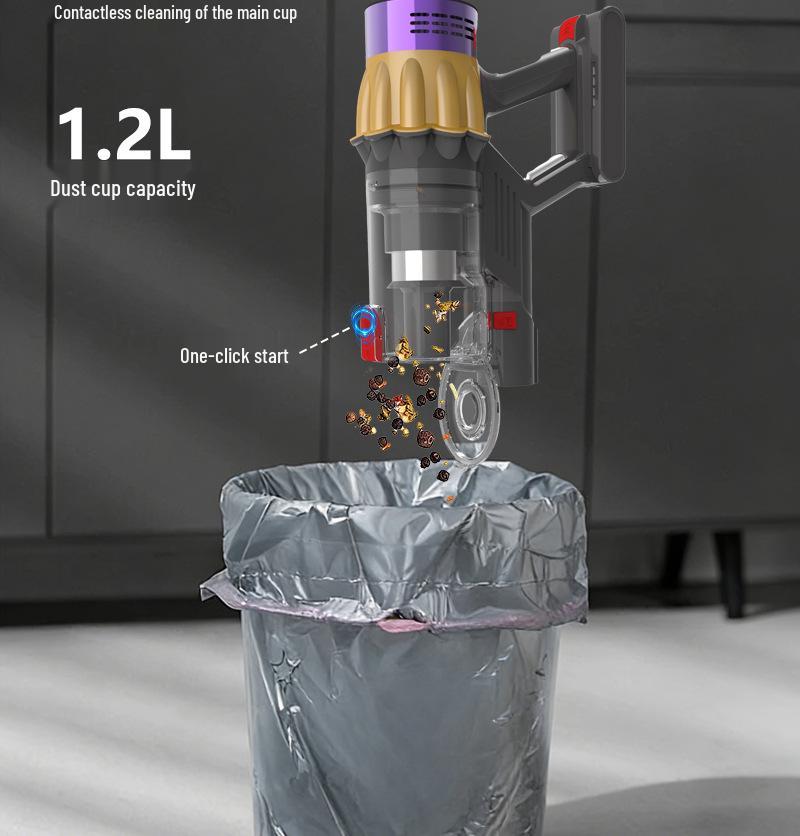 Cross-border 650W Brushless 40KPa Wet & Dry Anti-Tangle Handheld Vacuum with Green Light Dust Display