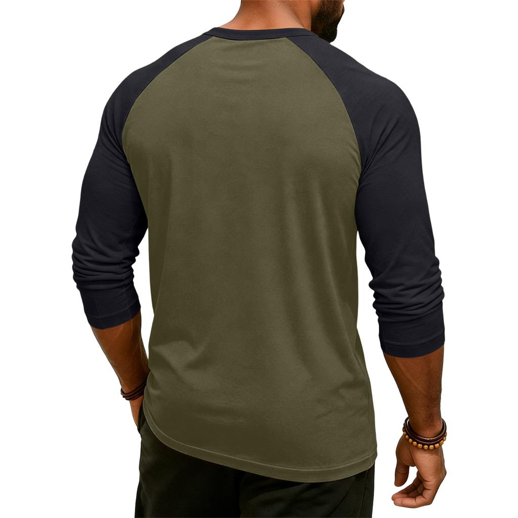 Men's Raglan Sleeve Three-quarter Sleeve Top