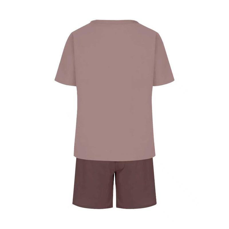 Summer  Arrival Men's Casual Two-Piece Set Striped Print Short-Sleeve Shirt and Athletic Shorts Set
