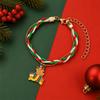 European and American Cartoon Christmas Woven Bracelet Christmas Alloy Pendant Beaded Gift Adjustable Jewelry