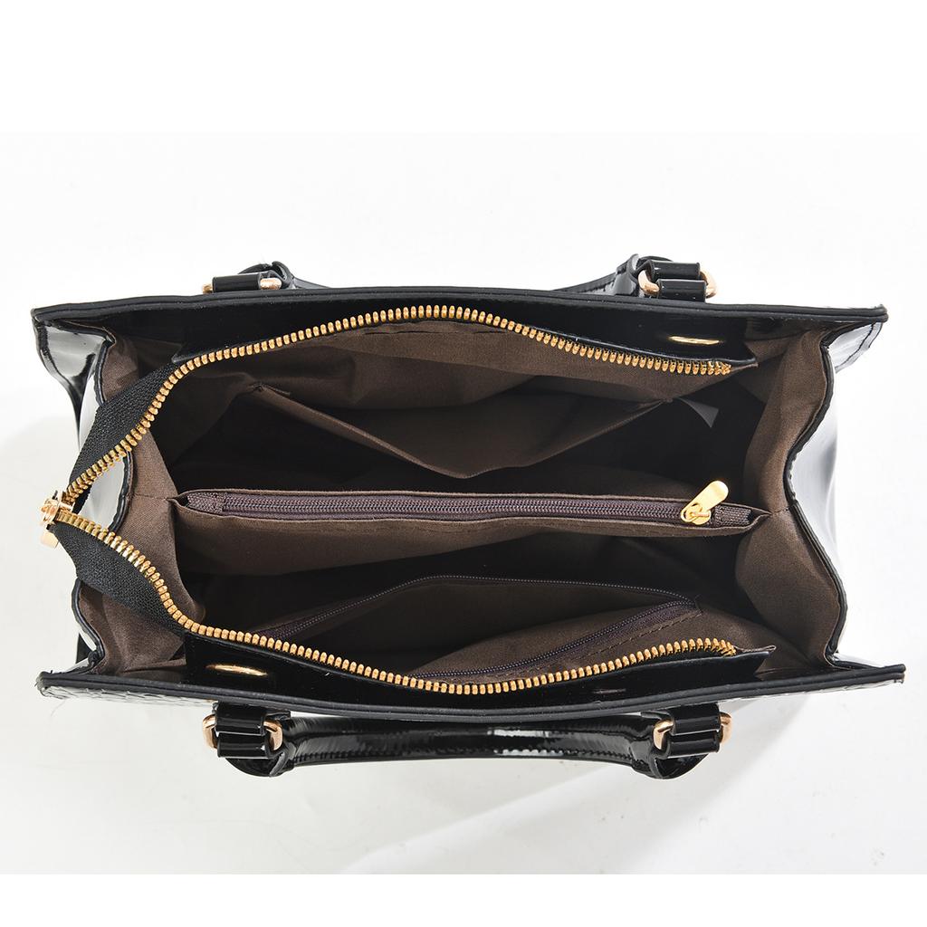 Women’s Light Luxury Shiny Crocodile Pattern Top Handle Bag, Elegant Shoulder Crossbody Purse For Middle-Aged Moms