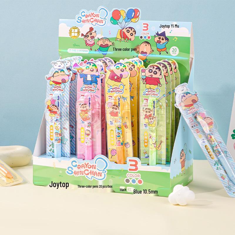 

Yue Mu Crayon Shin-chan 3-Color Retractable Ballpoint Pen (0.5mm), Black/Red/Blue 0.5mm