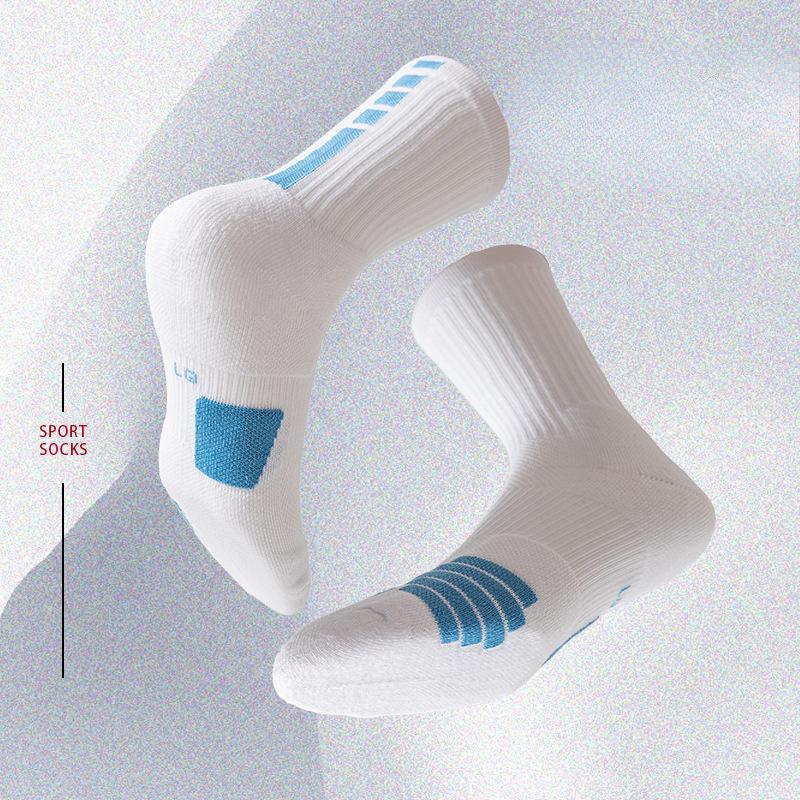 Men's Professional Basketball Training Non Slip Thick Towel Bottom Breathable Long Socks