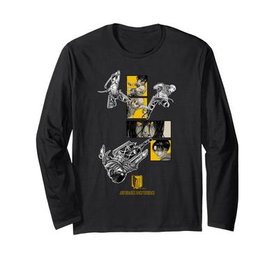 Attack On Titan 3D Maneuver Long Sleeve [Completion Commemoration] "Levi, Mikasa, Armin, Eren" T-Shirt