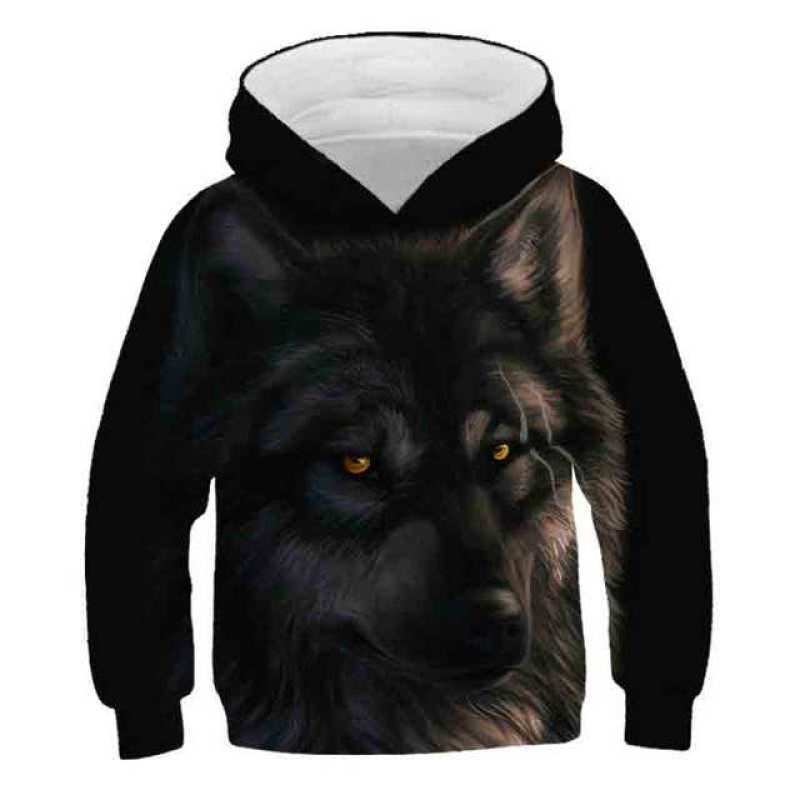 

2024 Новый Wolf 3D Printed Hoodie Boys Весна Осень Повседневный свитер для мальчиков Спортивный костюм Модная одежда для мальчиков 4-14Y Hoodies Одежда 160CM