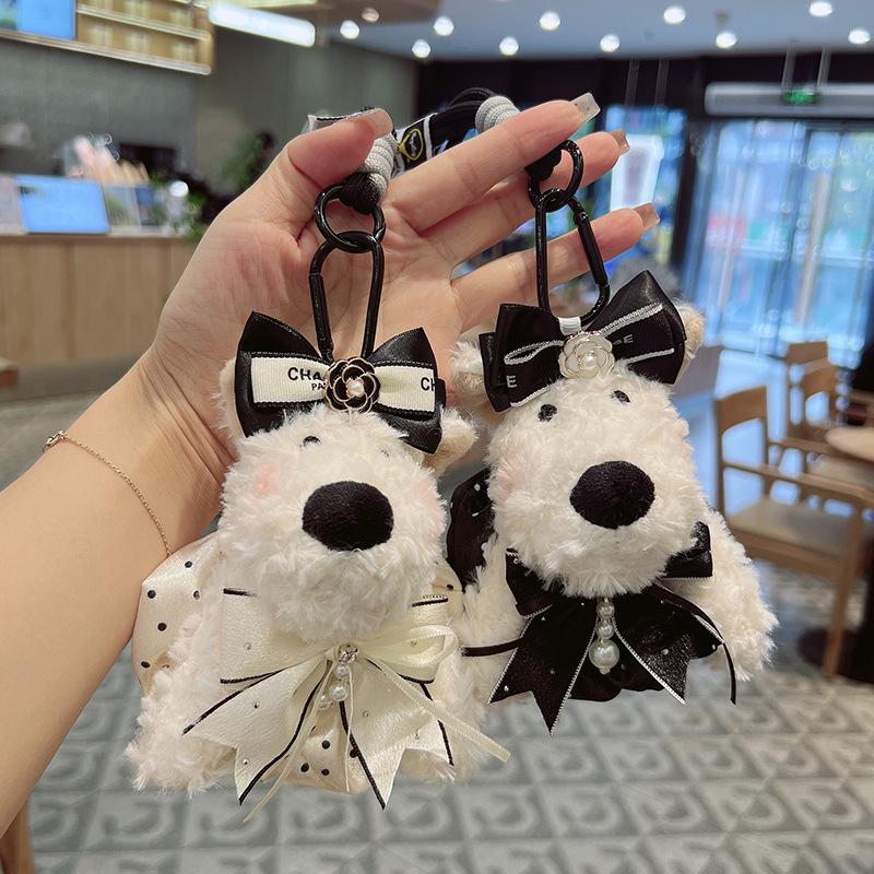 West Highland Puppy Plush Keychain – Cute Cartoon Style Bag Charm