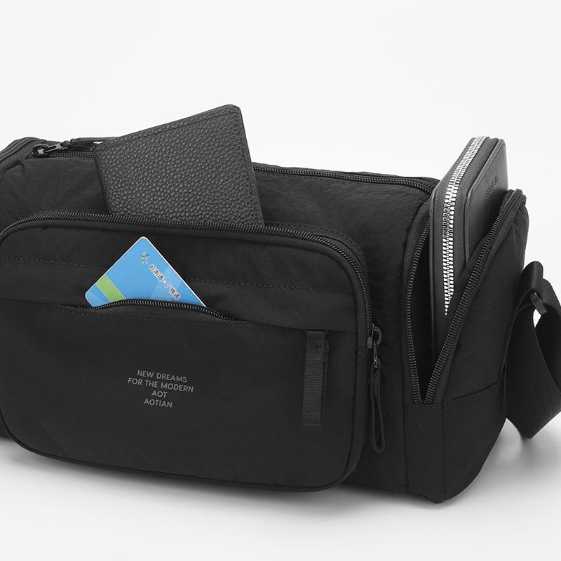 Minimalist Men's Crossbody Bag with Multiple Zipper Compartments for Urban Lifestyle
