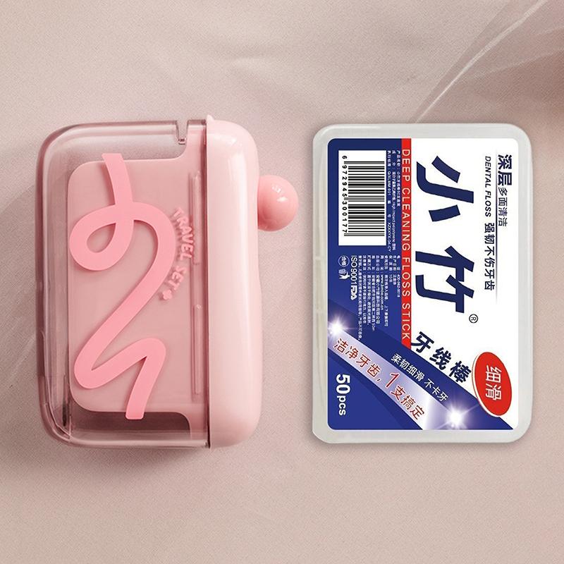 Portable Carry-on Dental Floss Dispenser Containing Floss Dental Floss Storage Box Auto Refillable Oral Hygiene Care Floss Pick