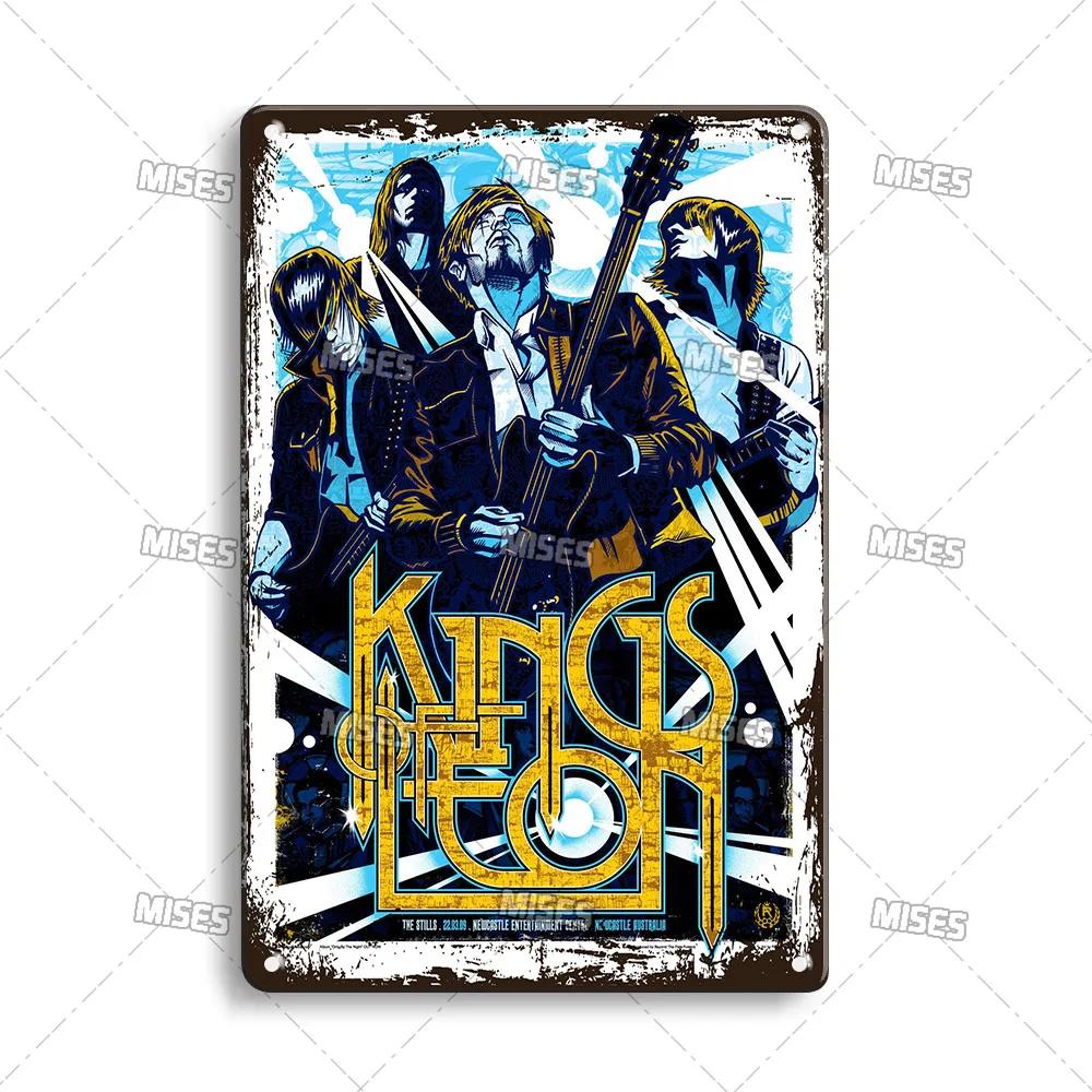 MISES ROCK Wanddekoratives Poster Metall Blechschild Musik Metallplakette Rostiges Band Metallschild Man Cave Zuhause Küche Industrielle Dekoration