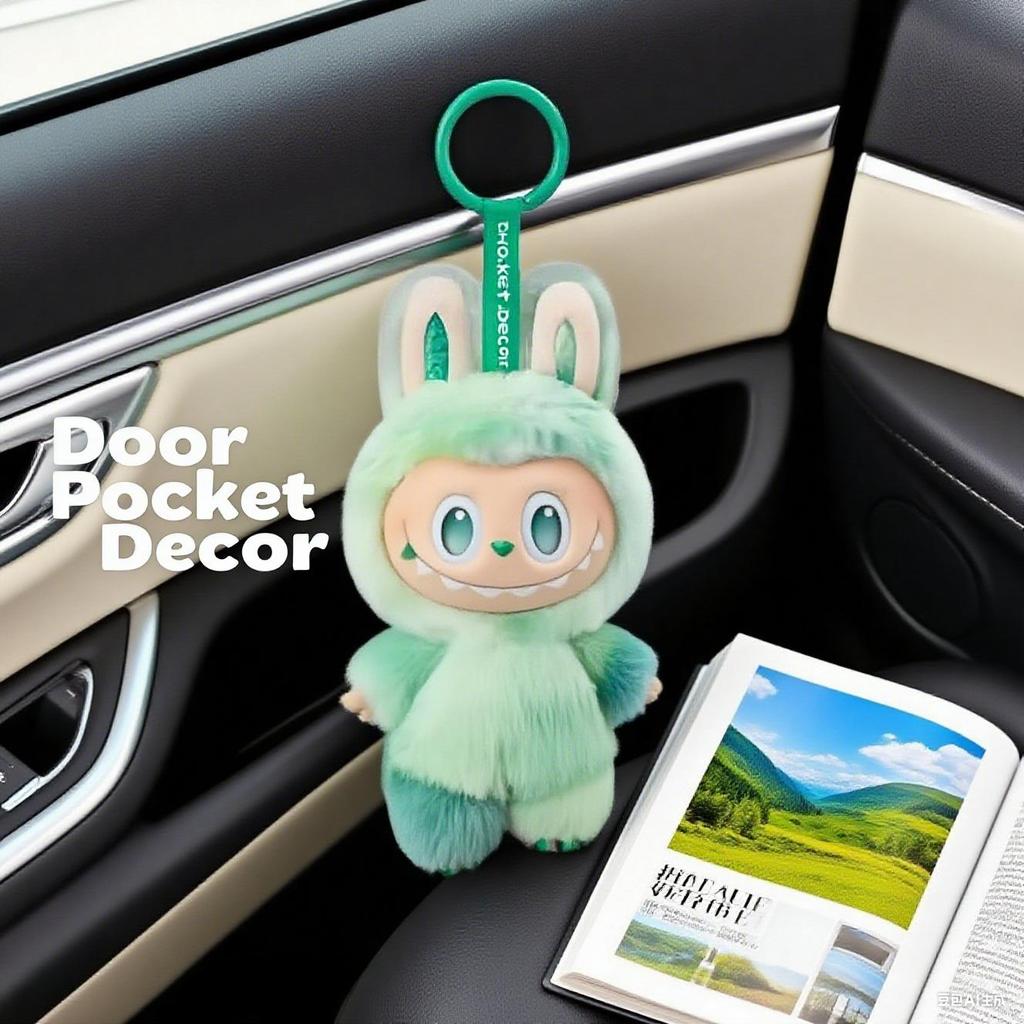 Cute Car Accessories | New Labubu Plush Doll Car Accessories Rearview Mirror / Dashboard Decoration Interior Goodies