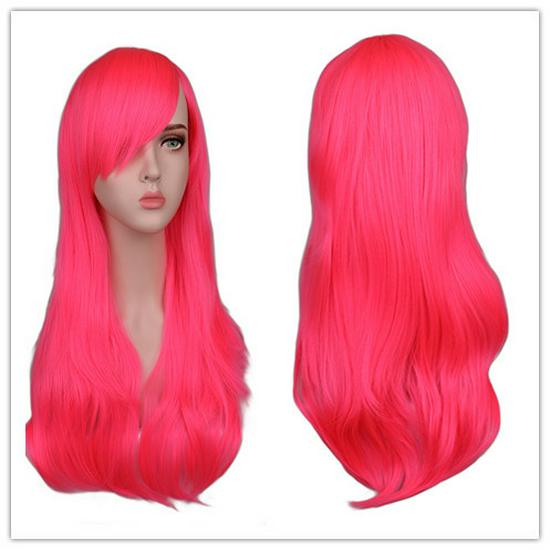 Long Curly Anime Cosplay Multi-Color Wig - European & American Style