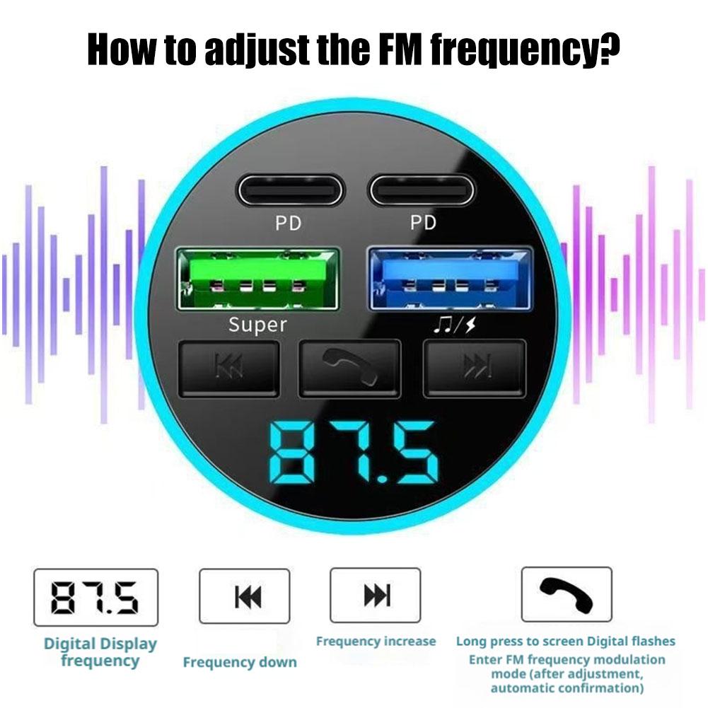 66W 5-port Fast Phone Charger USB Car Charger Fast Charging USB Phone Adapter, For IPhone 13 Pro