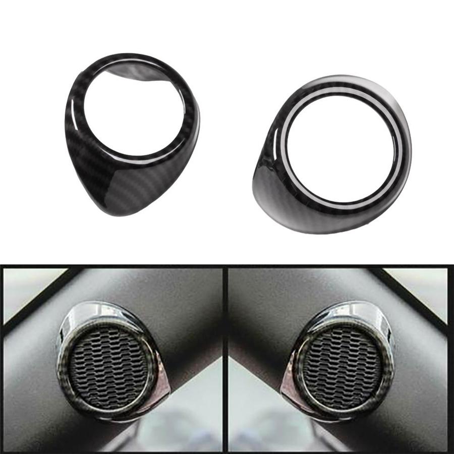 2x Carbon Fiber A Pillar Door Stereo Speaker Cover Trim For Ford Mustang 2015-18