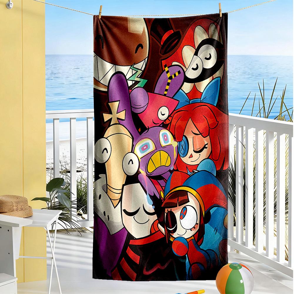Digital Circus Beach Towel High Absorbency & Quick-Dry Comfortable Lightweight