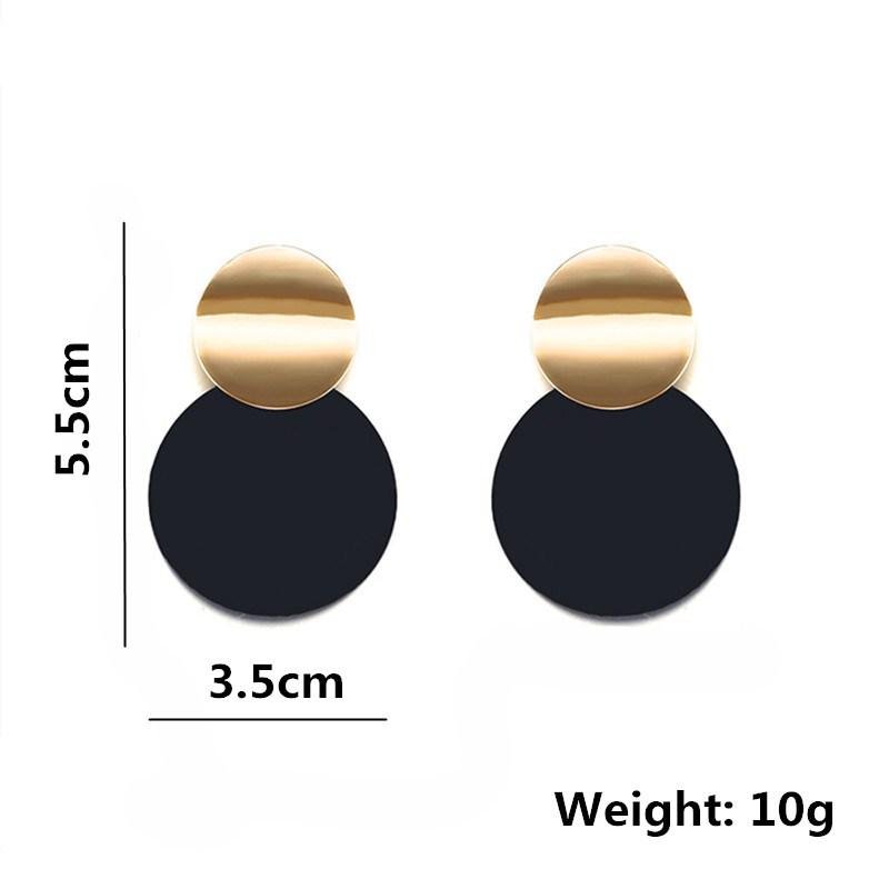 2023 Asymmetrical Round Metal Earrings - European & American Fashion Brand for Women