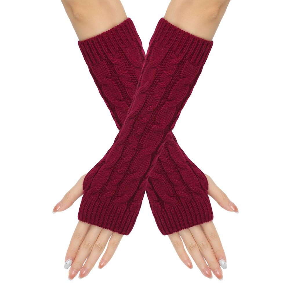 Knitted Arm Sleeves Gloves Twists Decorative Pattern Arm Sleeve Gloves Gothic Mittens Outdoor