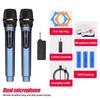 Rechargeable Wireless Microphone with Battery Display for Home KTV and Stage Live Streaming, Model One-to-Two Handheld.
