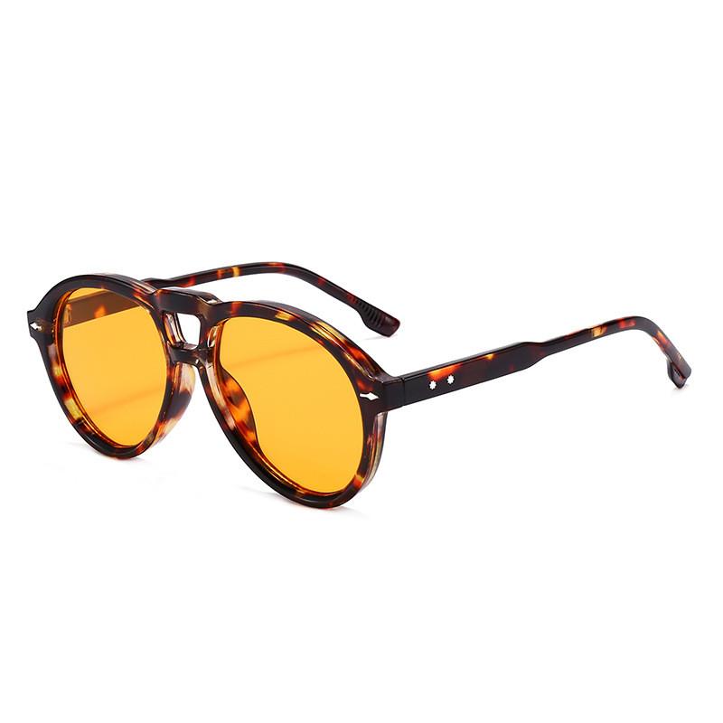 Leopard Pattern Eyewear Unisex Vintage Pilot Glasses Antiultraviolet Sun Shield For Travel