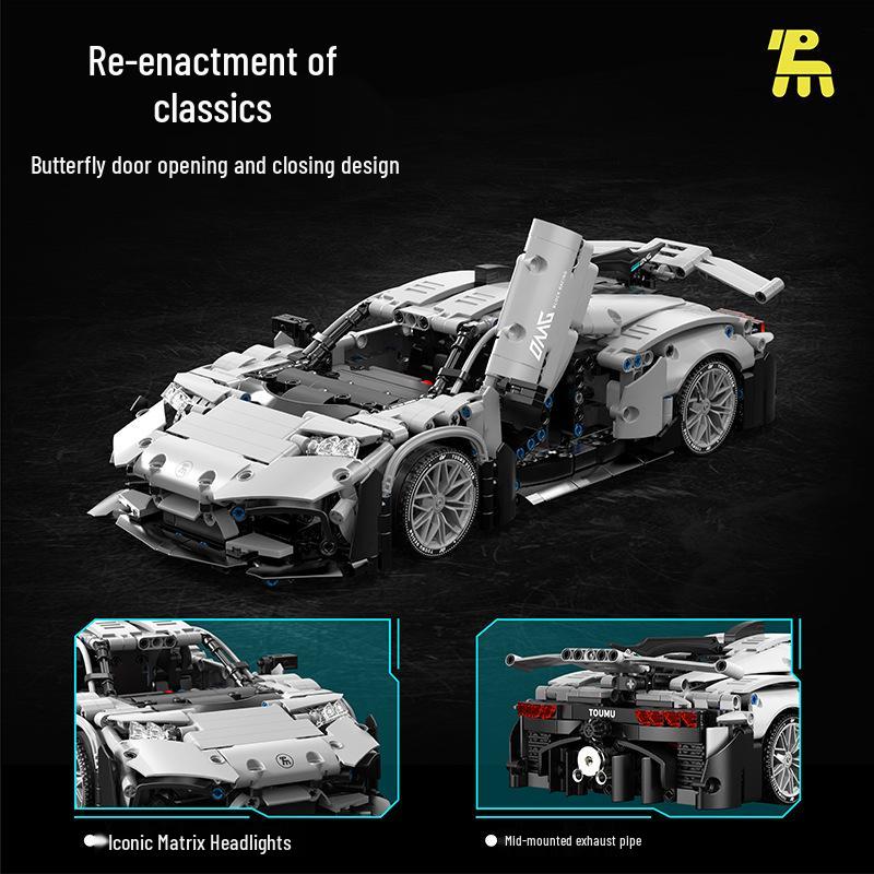Tuomu T3014 1:8 Supercar Building Blocks: Advanced Adult Assembly Puzzle Model.