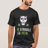 Panda The Struggle Is Real Weightlifting Gym T Shirt Vintage Versatile Stylish Streetwear Top For Everyday Wear Fashion