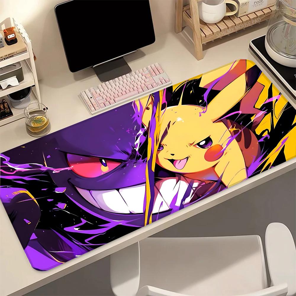 Large Gaming Mouse Pad P-Pokemon Gengar HD Print Non-Slip Rubber Base Desk Mat for PC Laptop Computer Gamer Esports Accessories