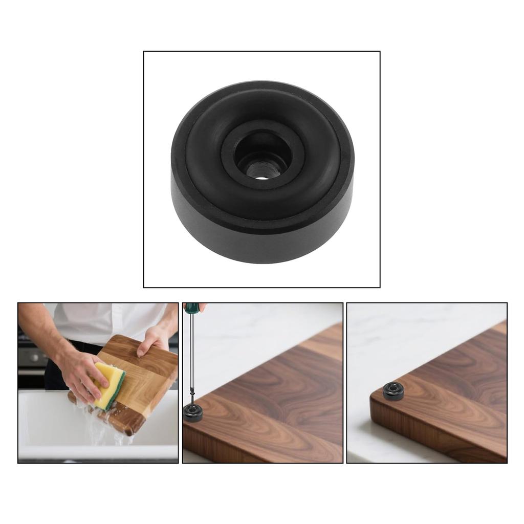 8 Pcs Cutting Board Feet with Non Slip Pads Aluminum Alloy Feet Legs with Rubber Feet and Screws Kit for Furniture Chair Cabinet