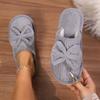 Cotton Slippers Autumn Winter Couple Bow Cotton Slippers Home Indoor Warm Cotton Slippers for Men and Women.