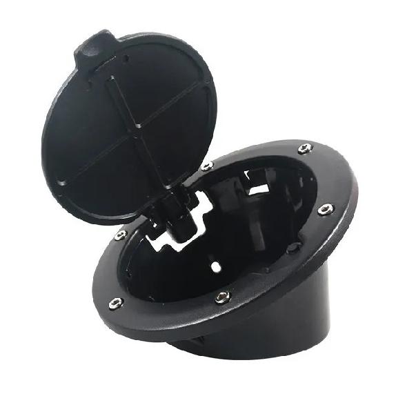 Black Fuel Tank Cap Cover Auto Car Aluminum Alloy ABS Fuel Door Gas Lid Tank Cap Cover Black for Jeep Wrangler JK JKU 2007-2018