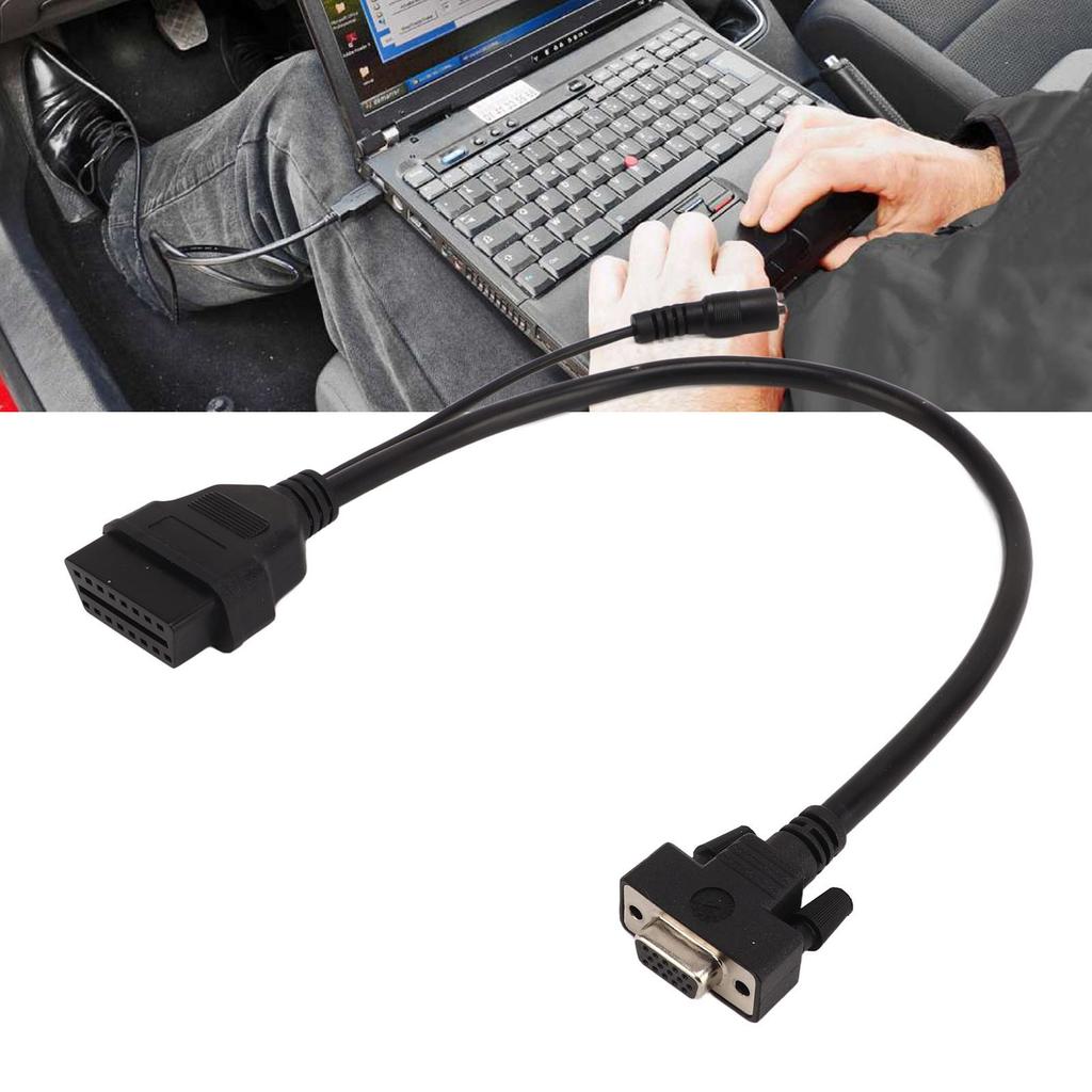 OBD Adapter Cable 16pin Male 15pin Female Plug and Play Diagnostic Connector Replacement for Launch X431