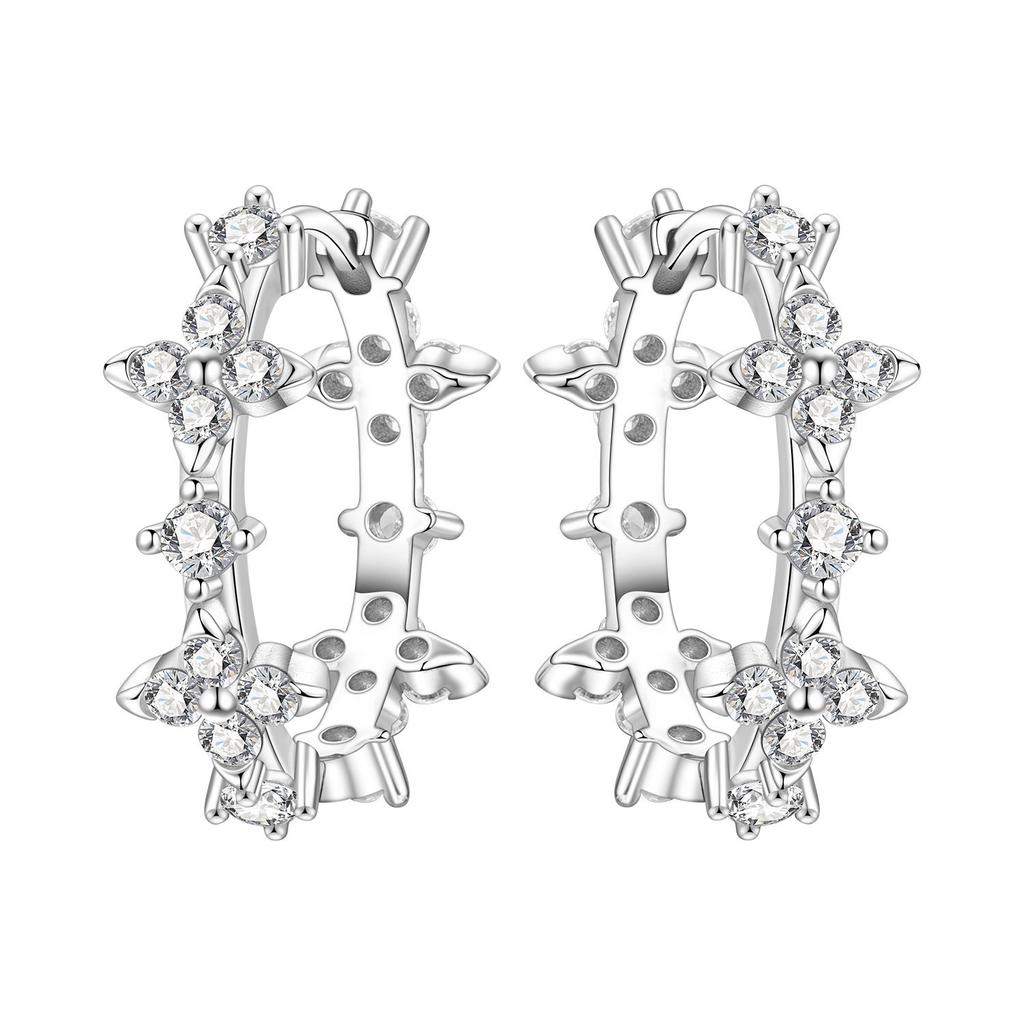 Vintage Floral Vine Hoop Earrings Trendy Botanical Plant Design Fashion Jewelry For Women