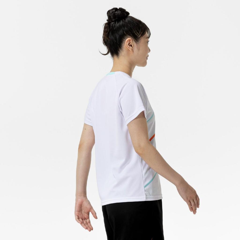 Short Sleeve Game Dynamotion Size 62JAC225 Women's Tennis/Badminton Shirt, Sweat-Wicking, Quick-Drying, Fit, White, XL,