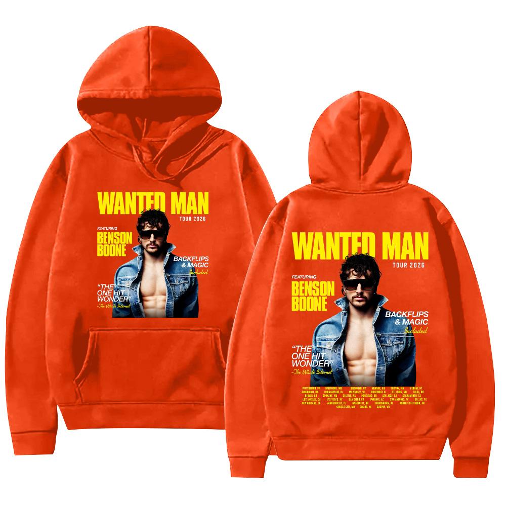 Benson Boone Wanted Man Tour 2026 Hoodies Herren Damen Kleidung Mode Langarm-Sweatshirts Lässige Hip Hop Pullover