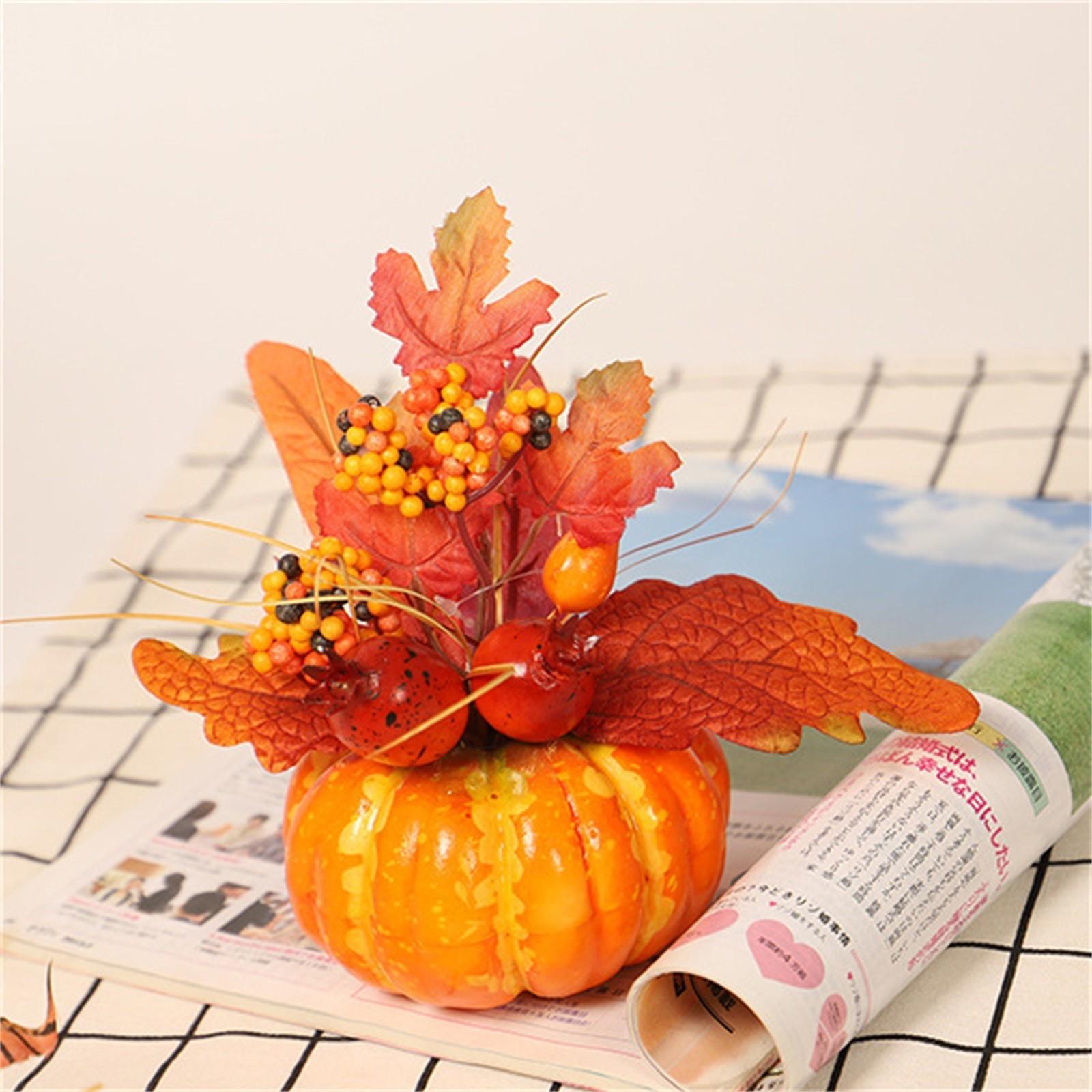 

Potted Fall Decor Flowers with Maple Leaves Pumpkin Decor Fall Home Decor Halloween Thanksgiving Snowflake Christmas Ornament One Size оранжевый