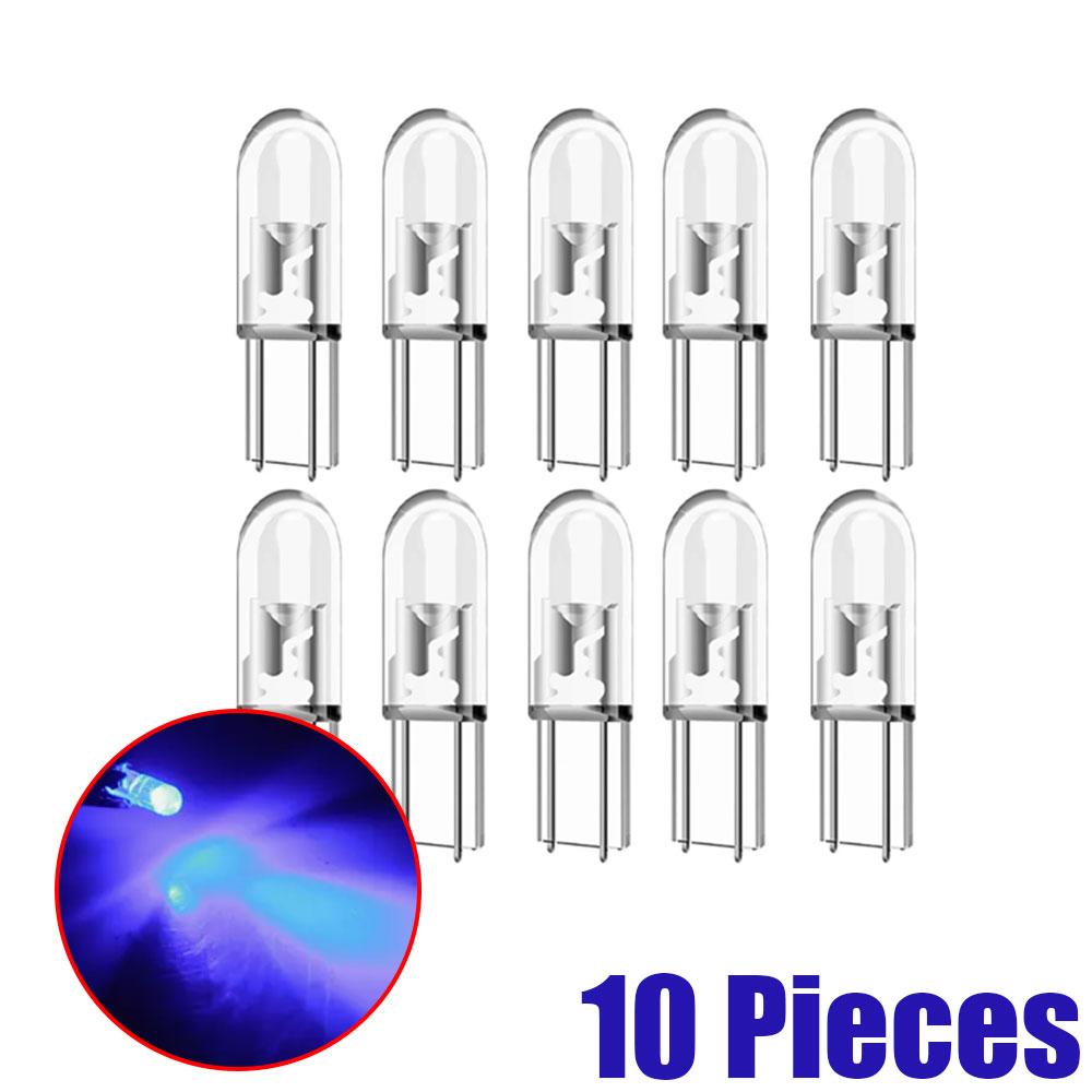 10pcs Car Trument Panel Warning Decoration Lamps Dashboard T5 LED W3W W1.2W 74 286 Wedge Indicator Lights Auto Accessories