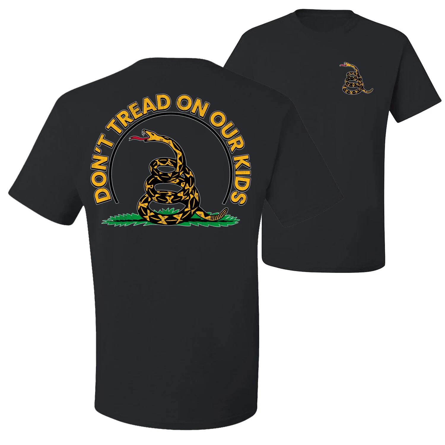 Dont Tread On Our Kids Gadsden Flag American Pride Men Graphic T- Shirt 4XL
