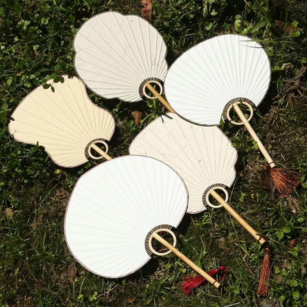 Bamboo Handle DIY Fan Blank DIY Hand Painted Fan Painting Versatile Round Fan