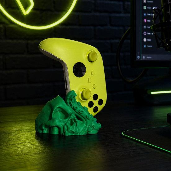 Gaming Controller Stand, 3D Printed Octopus Skull Controller Holder for Halloween Home Gaming Room Desk Decor, Gift for Gamers